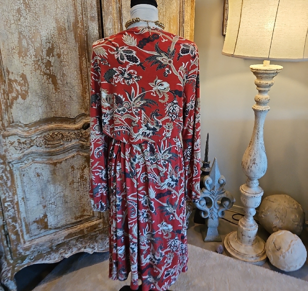 Old Navy Red Floral Wrap Maxi Dress - Picture 6 of 8